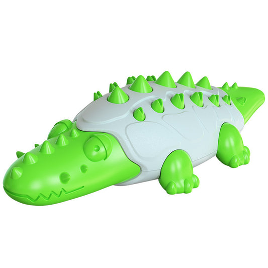 crocodile dog toy chewing bite leaking ball dog with molar tooth cleaning stick