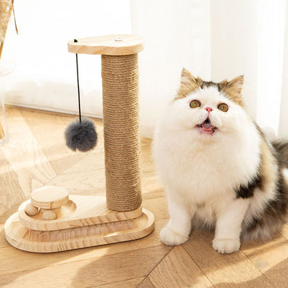 Cat toys from hi bite-resistant to relieve boredom feather sisal solid wood cat toy cat tree cat climbing frame