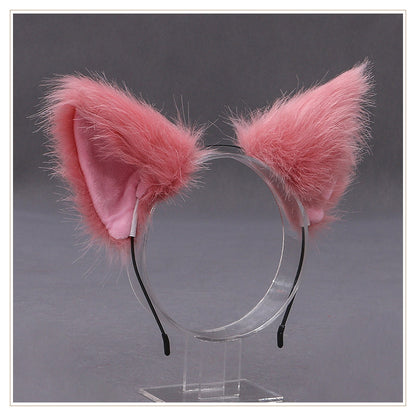 anime plush fold ears hairpin fox ears hairpin cat girl maid headdress hair accessories