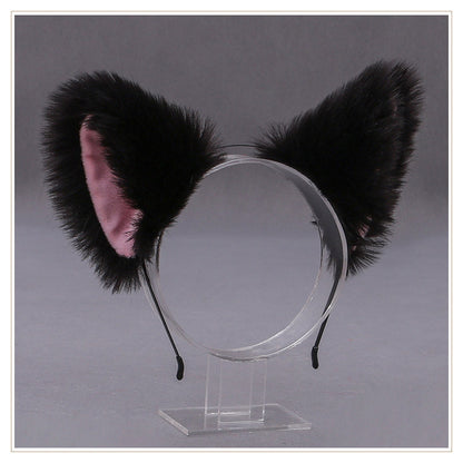 anime plush fold ears hairpin fox ears hairpin cat girl maid headdress hair accessories